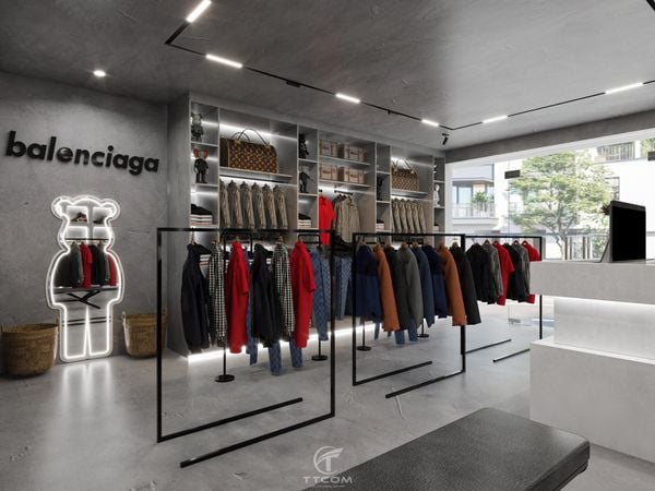 Mẫu thiết kế nội thất shop thời trang TTCOM01