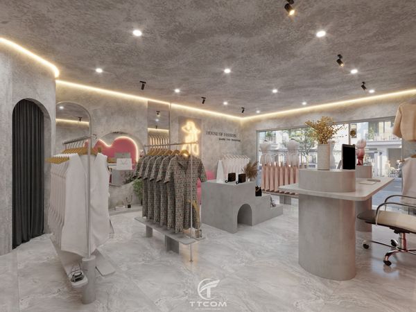 Mẫu thiết kế nội thất shop thời trang TTCOM04