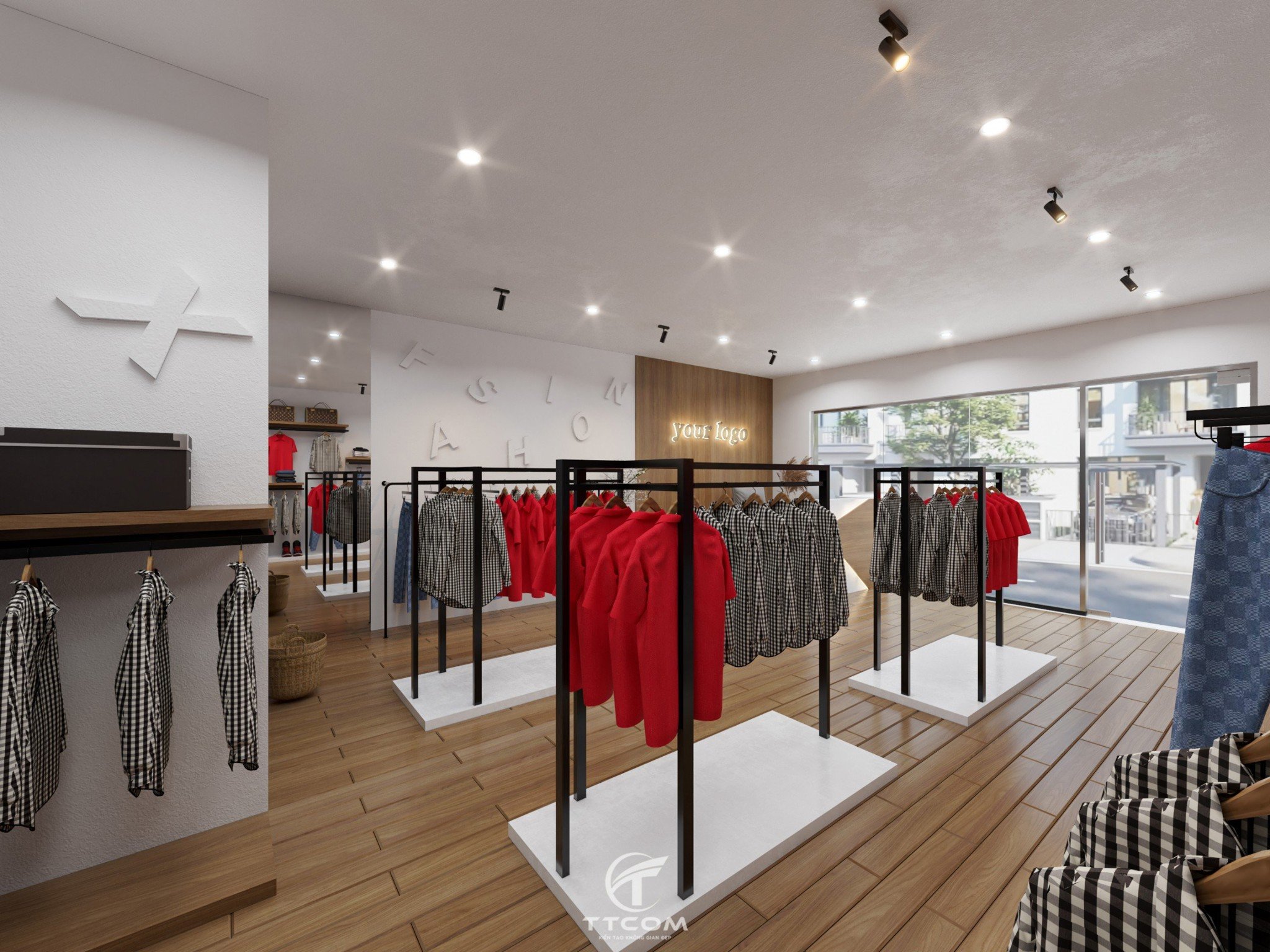 Mẫu thiết kế nội thất shop thời trang TTCOM05