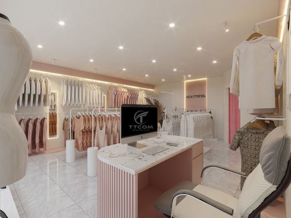 Mẫu thiết kế nội thất shop thời trang TTCOM06