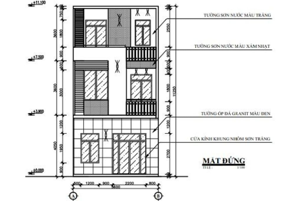 Bản vẽ mặt bằng đứng