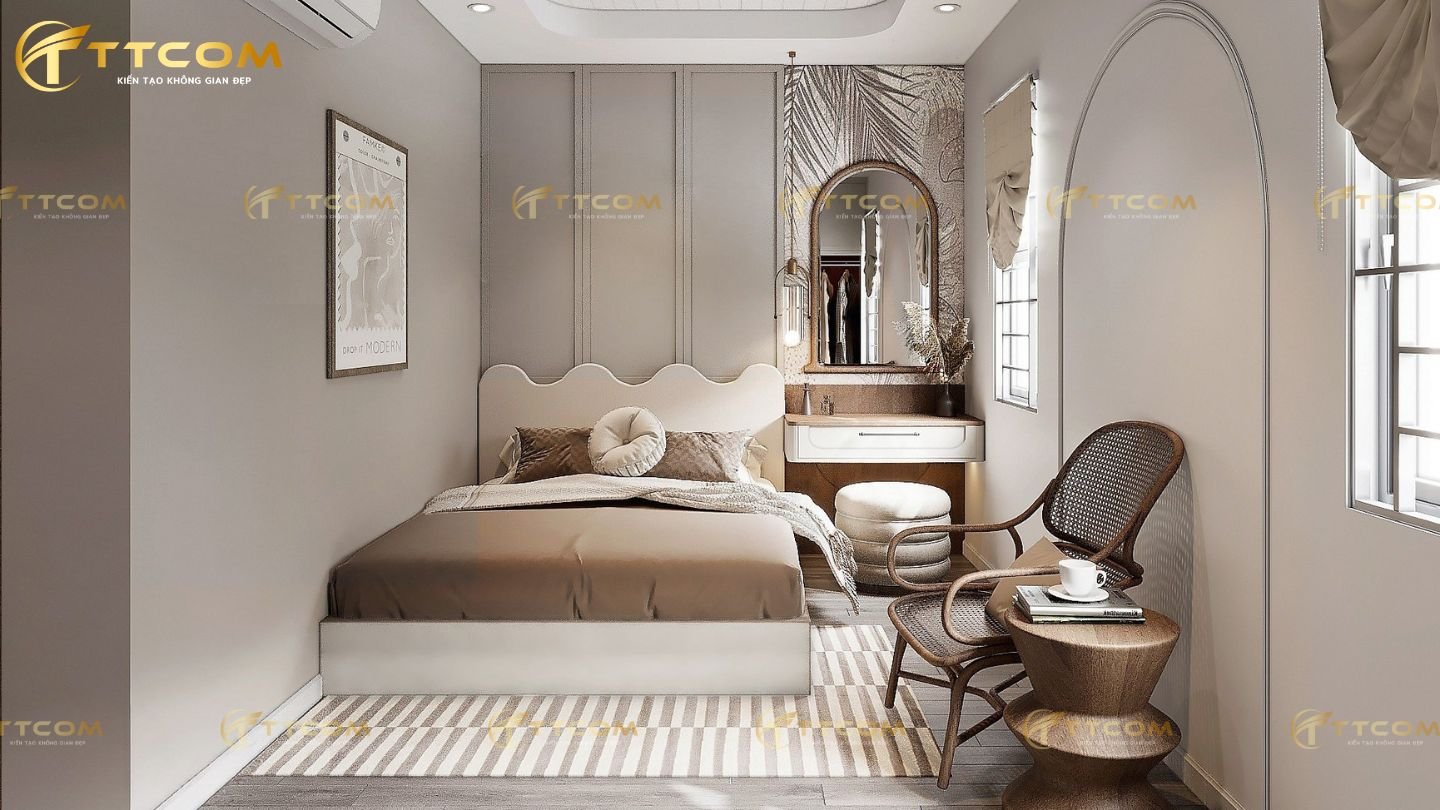 Mẫu phòng ngủ theo phong cách nội thất Wabi Sabi