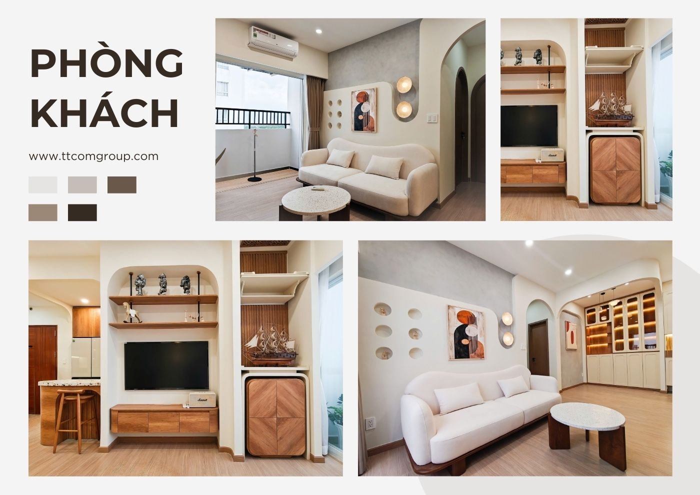 Cải tạo nội thất phòng khách chung cư 4S