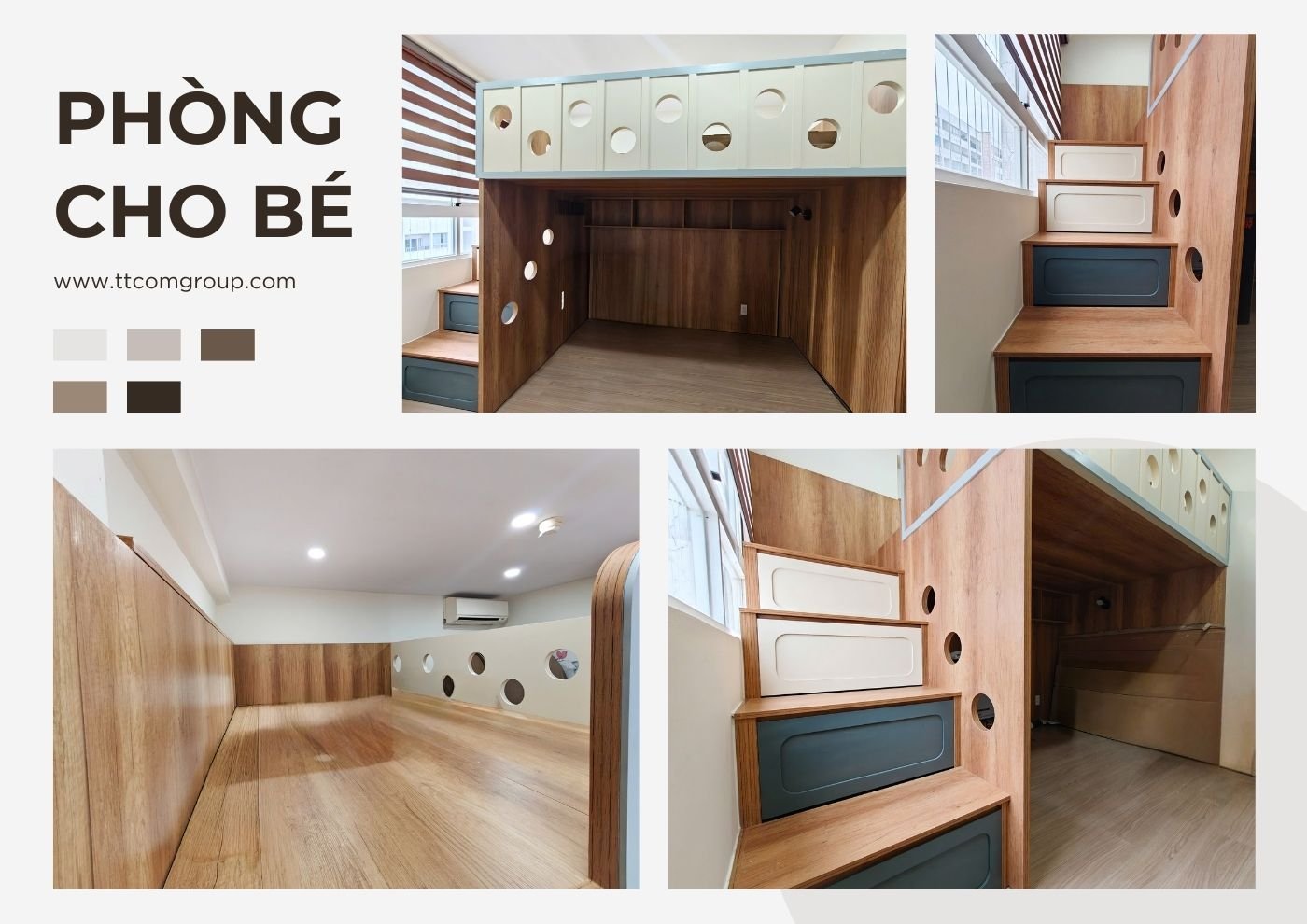 Cải tạo nội thất phòng ngủ cho bé tại chung cư 4S