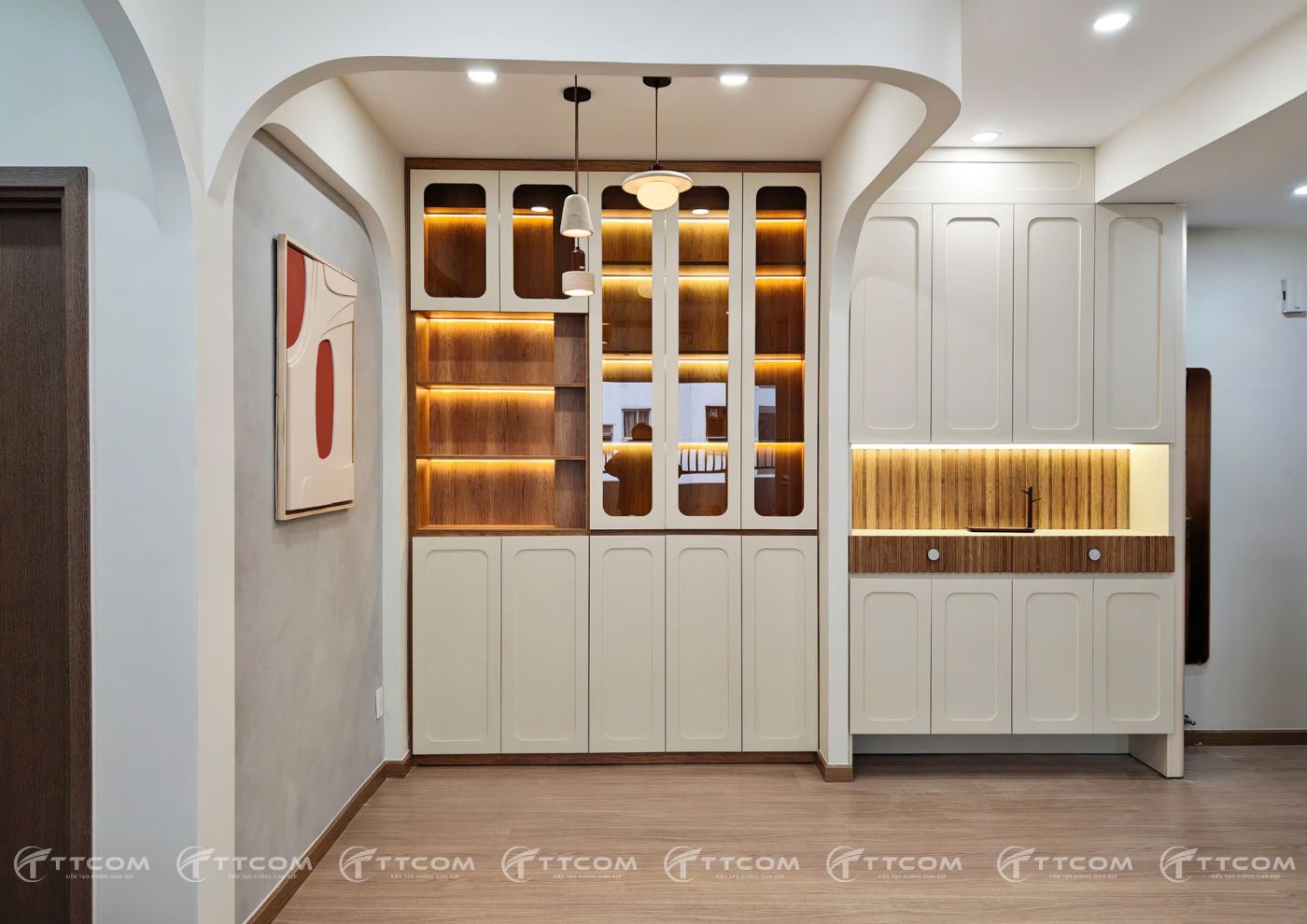 Thiết kế tủ âm tường cho nội thất