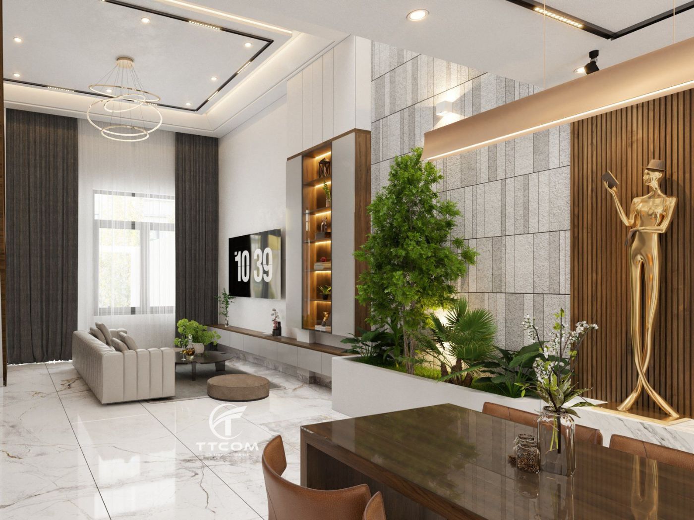 Hoàn thiện thiết kế nội thất nhà anh Hoàng