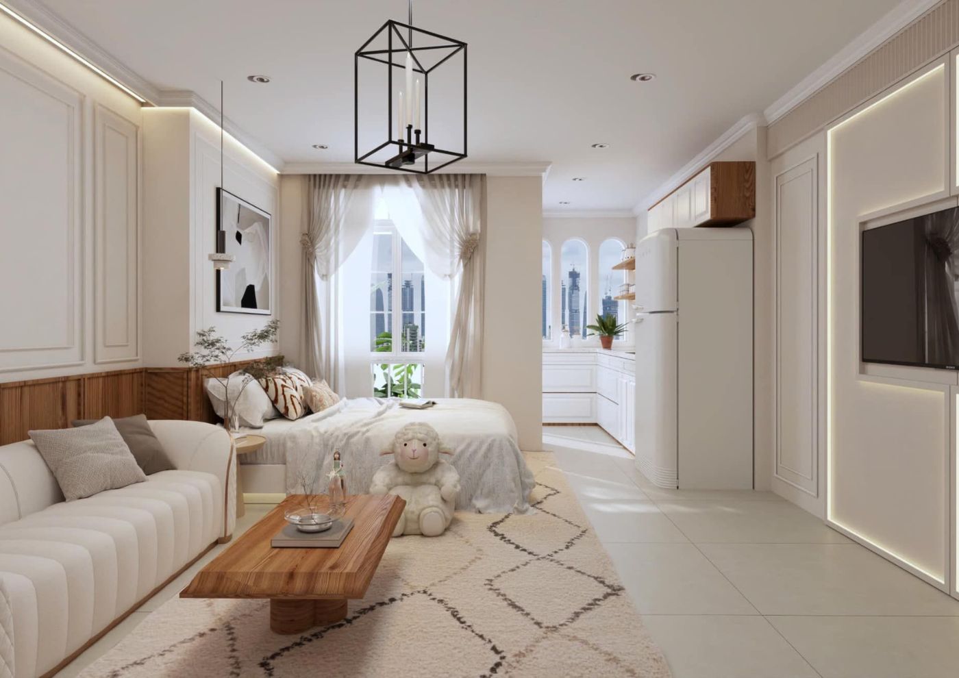 Thiết kế nội thất nhà ống 3 tầng theo phong cách Wabi Sabi