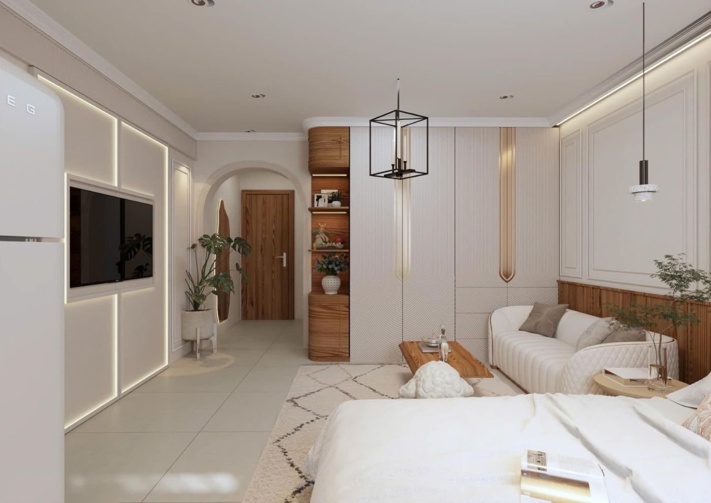 Thiết kế nội thất nhà ống 3 tầng theo phong cách Wabi Sabi