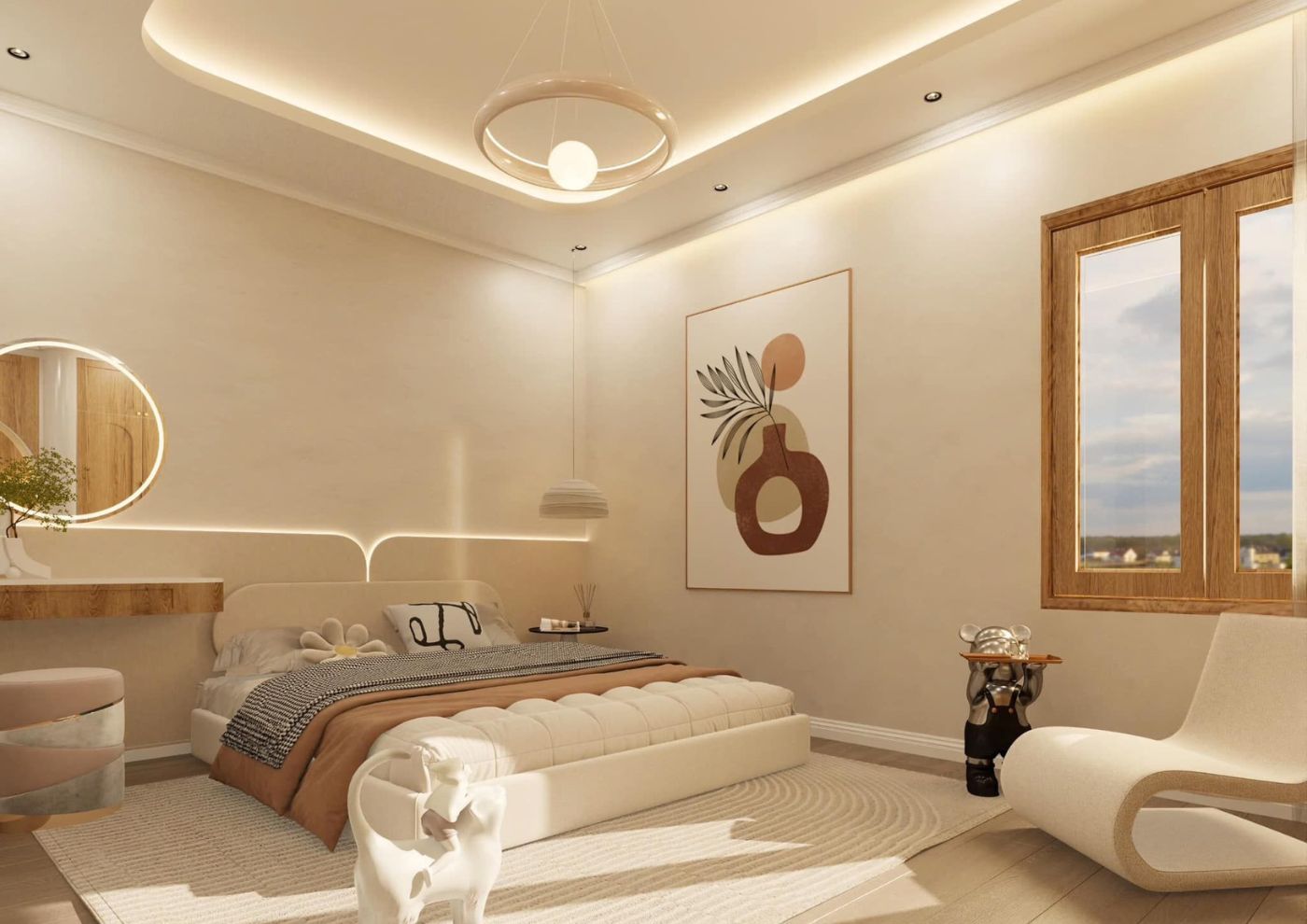 Thiết kế nội thất nhà ống 3 tầng theo phong cách Wabi Sabi