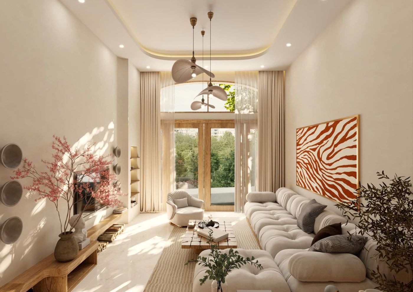Thiết kế nội thất nhà ống 3 tầng theo phong cách Wabi Sabi