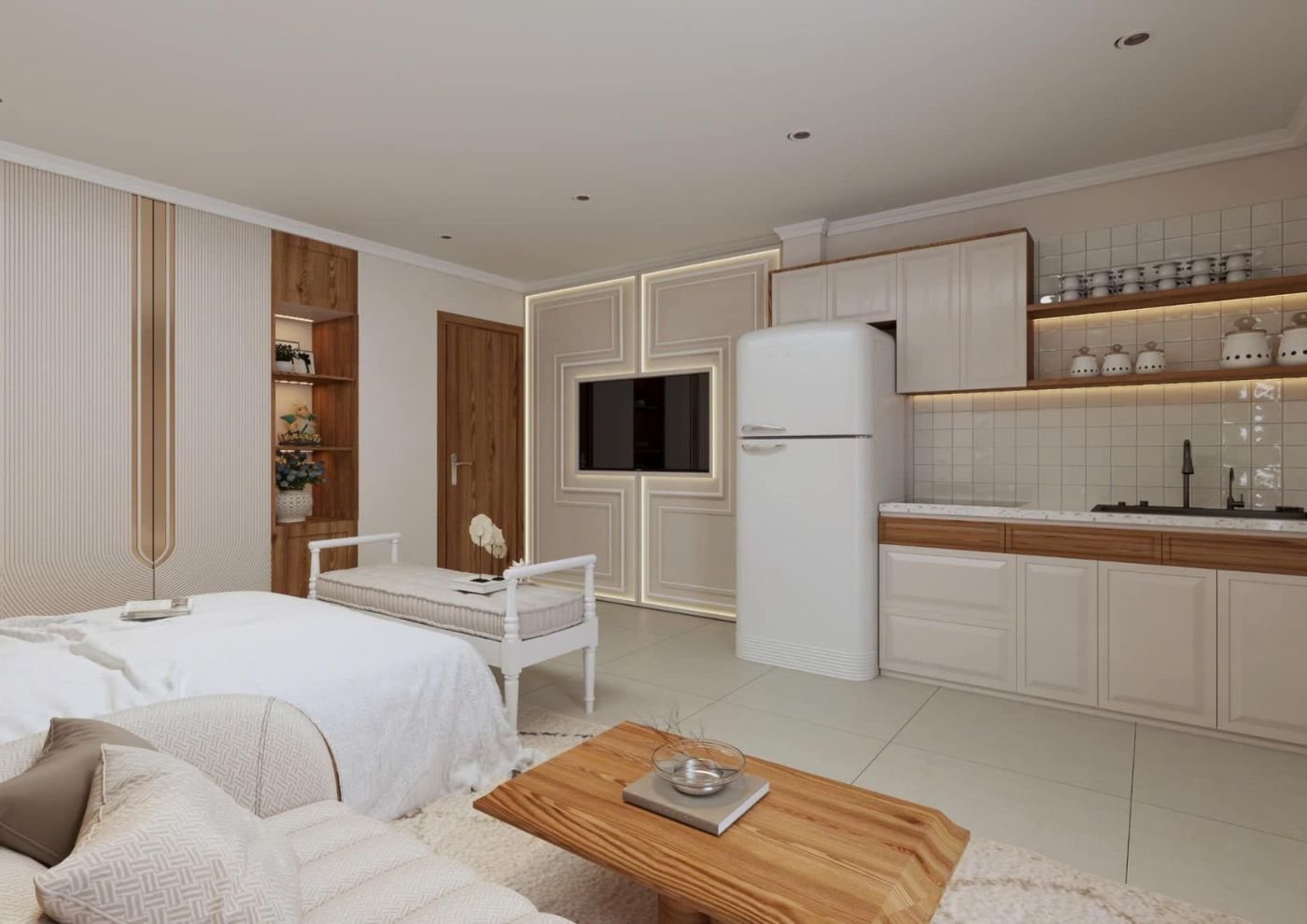 Thiết kế nội thất nhà ống 3 tầng theo phong cách Wabi Sabi
