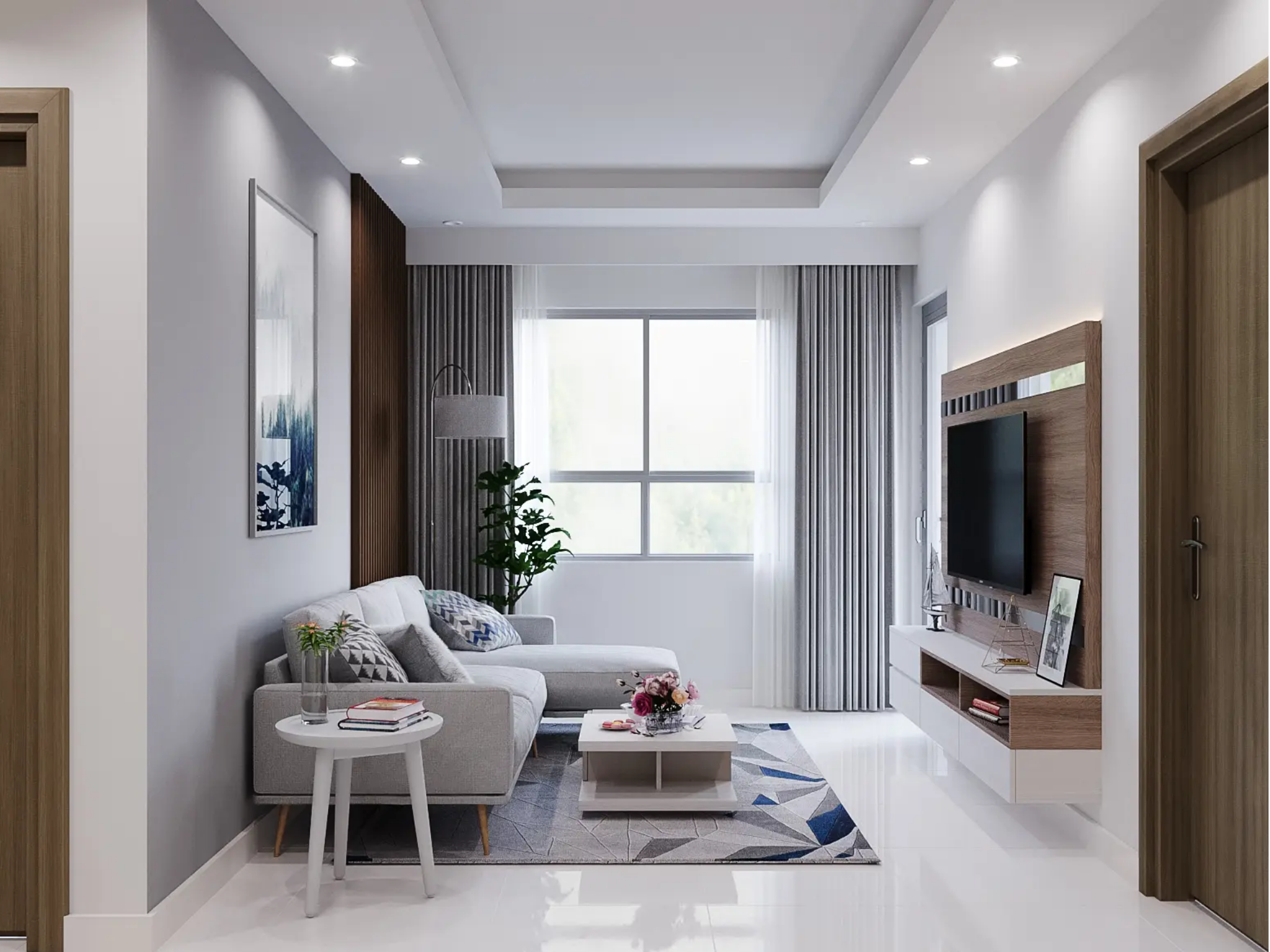 Ưu tiên các màu sắc tươi sáng khi thiết kế nội thất nhà chung cư 55m2 (Nguồn: sưu tầm)