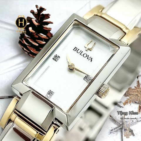 ng H N Bulova Quartz 98P188 Day Thep V Tr ng M t Tr ng