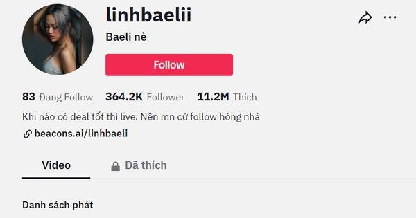 Kênh Tiktok @linhbaelii của cô nàng đang có trên 360.000 người theo dõi