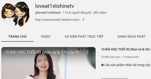Kênh @loveat1stshinetv trên YouTube của đôi ban thân hiện có trên 110.000 người chọn đăng ký