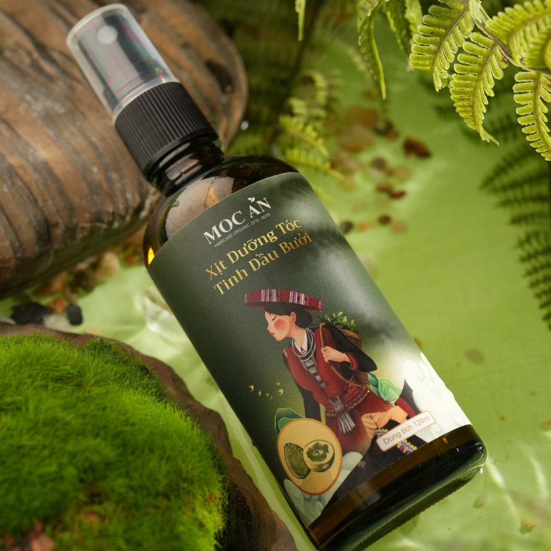 Họa tiết dân tộc trên bao bì xịt bưởi Mộc Ân Haircare mang ý nghĩa gì?