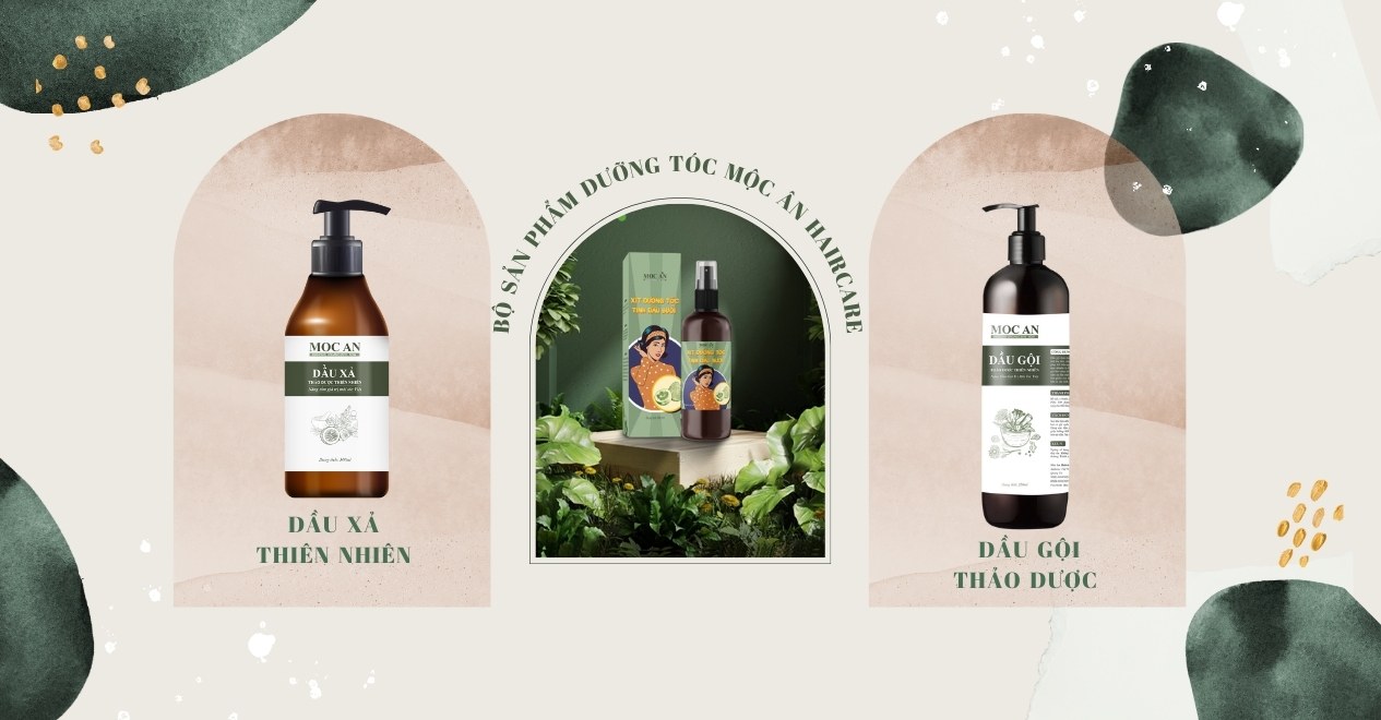 Bộ sản phẩm dưỡng tóc Mộc Ân Haircare: Thổi làn gió mới cho suối tóc mây bồng bềnh óng mượt