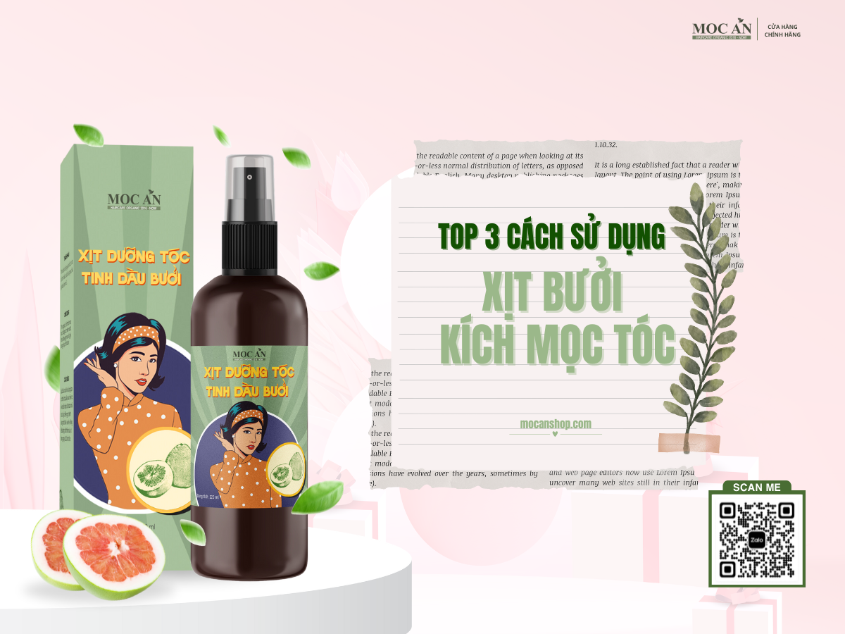 Top 3 Cách Sử Dụng Xịt Dưỡng Tóc Tinh Dầu Bưởi Để Kích Mọc Tóc – Bí Quyết Từ Mộc Ân Haircare