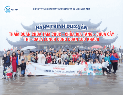 Hành trình du xuân Tham quan chùa Tam Chúc - Chùa Địa Tạng - Chùa Cây Thị - Gala lunch cùng đoàn 150 khách