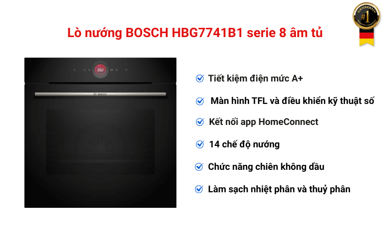 Lò nướng BOSCH HBG7741B1 serie 8 âm tủ