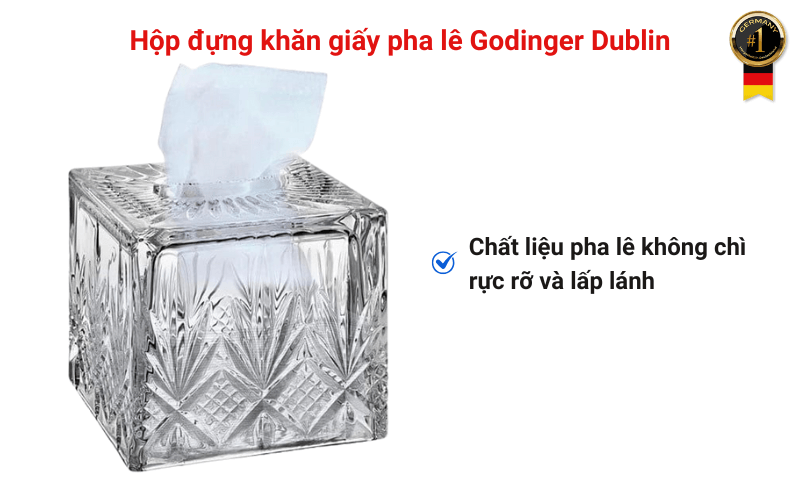 Hộp đựng khăn giấy pha lê Godinger Dublin