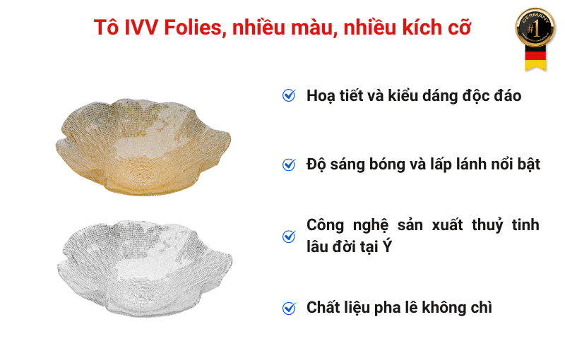 Tô IVV Folies, nhiều màu, nhiều kích cỡ
