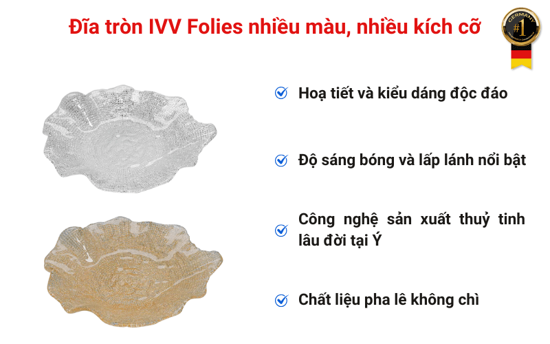 Đĩa tròn IVV Folies nhiều màu, nhiều kích cỡ