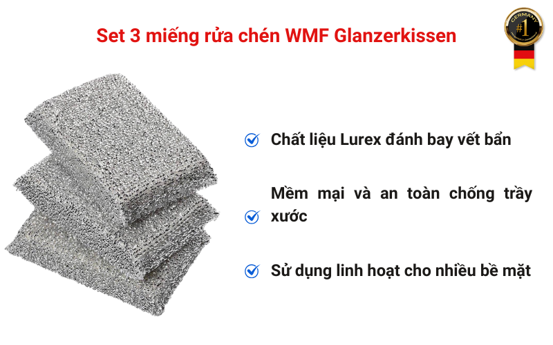 Set 3 miếng rửa chén WMF Glanzerkissen
