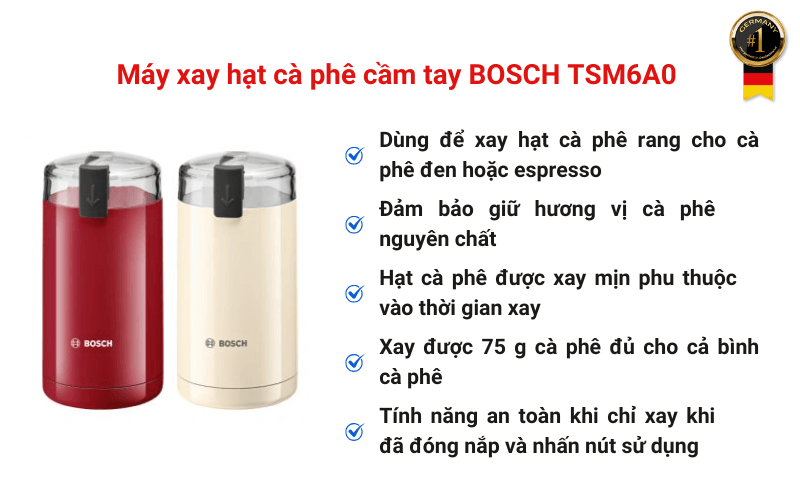 Máy xay hạt cà phê cầm tay BOSCH TSM6A0