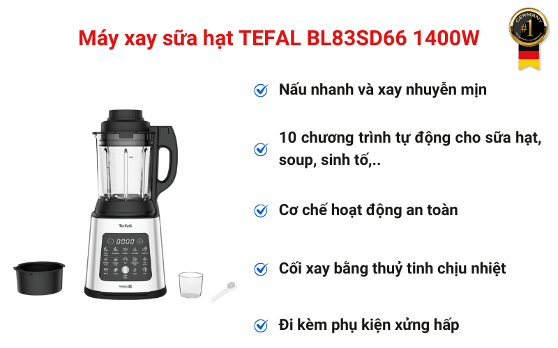 Máy xay sữa hạt TEFAL BL83SD66 1400W