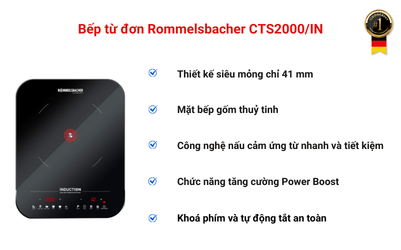 Bếp từ đơn Rommelsbacher CTS2000/IN