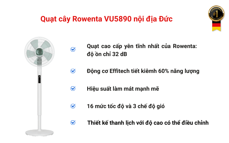 Quạt cây Rowenta VU5890 nội địa Đức