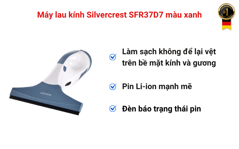 Máy lau kính Silvercrest SFR37D7 màu xanh