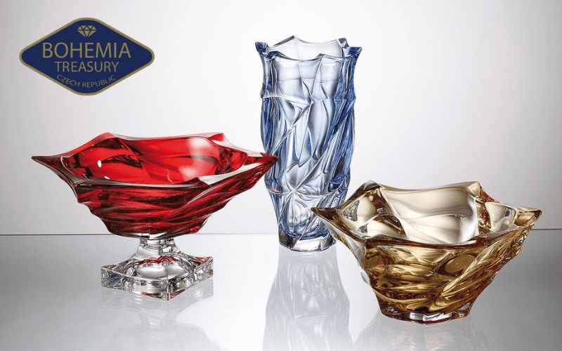 Bình hoa pha lê Bohemia Samba 30,5 cm nhiều màu