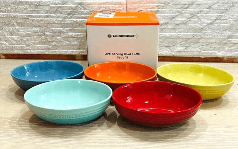 Set 5 đĩa oval cầu vồng Le Creuset 17cm