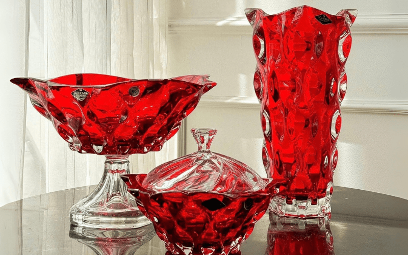 Bình hoa pha lê Bohemia Samba 30,5 cm nhiều màu