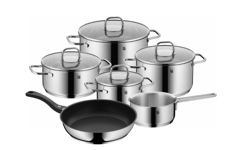 Bộ nồi WMF Inspiration 6 món kèm quánh và chảo chống dính WMF Devil 24/28 cm