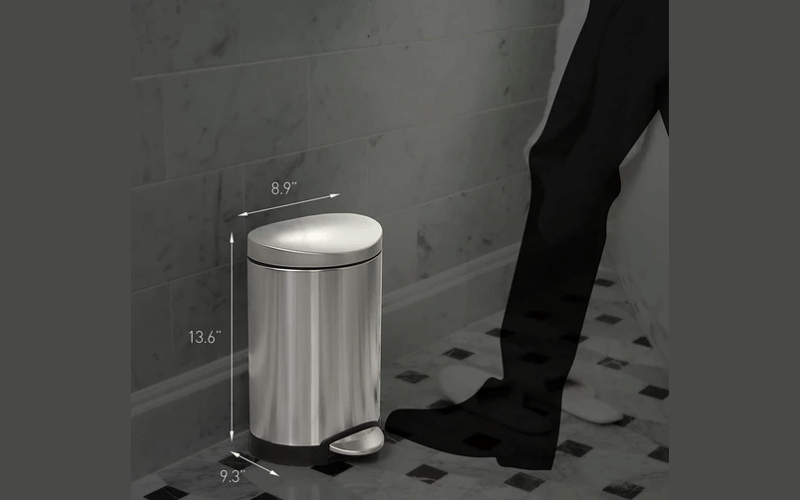 Thùng rác bán nguyệt Simplehuman 6L nội địa Đức cao cấp