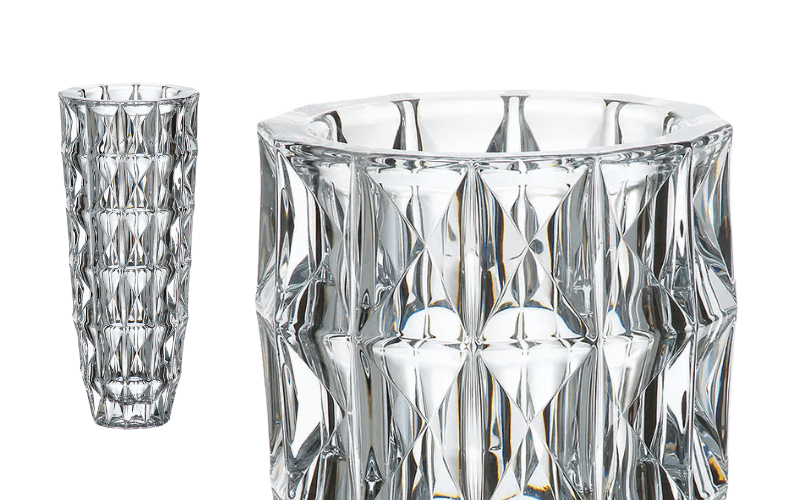 Bình hoa pha lê Crystal Bohemia Diamond 25, 28, 33 cm nhiều màu