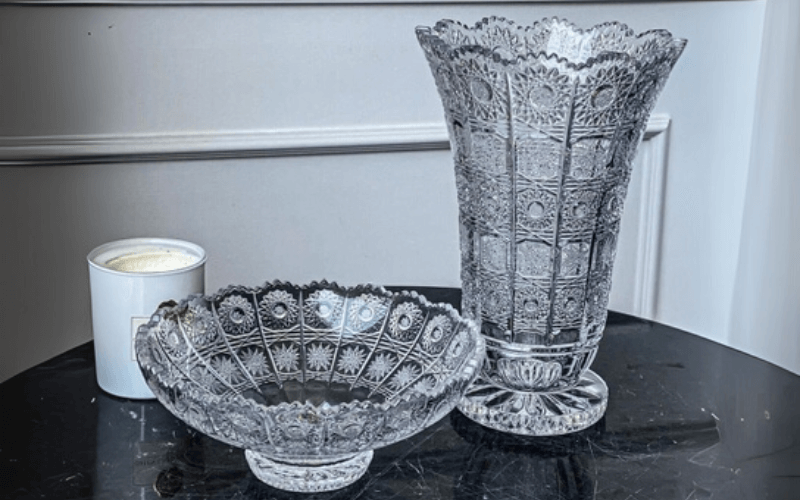 Bình hoa pha lê chân đế Bohemia M57