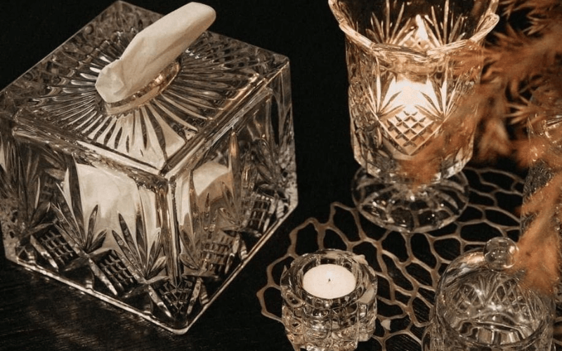 Hộp đựng khăn giấy pha lê Godinger Dublin