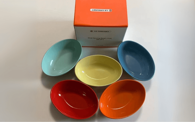 Set 5 đĩa oval cầu vồng Le Creuset 17cm