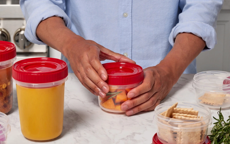 Set hộp Rubbermaid TakeAlongs 40 món (20 Hộp) màu đỏ Ruby - Made in USA