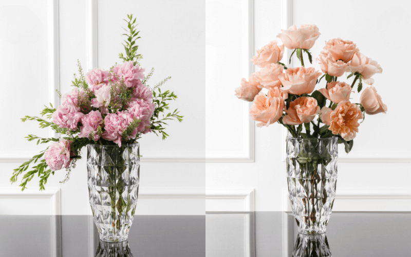 Bình hoa pha lê Crystal Bohemia Diamond 25, 28, 33 cm nhiều màu