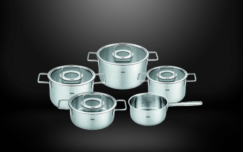 Bộ nồi FISSLER Pure Collection 5 món vung kính kèm quánh made in Germany