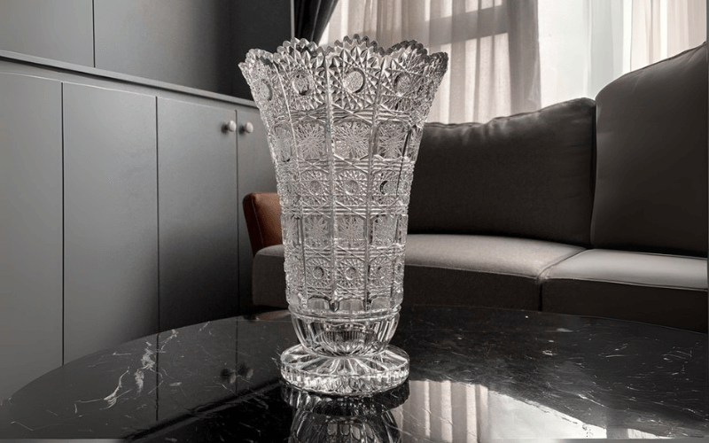 Bình hoa pha lê chân đế Bohemia M57