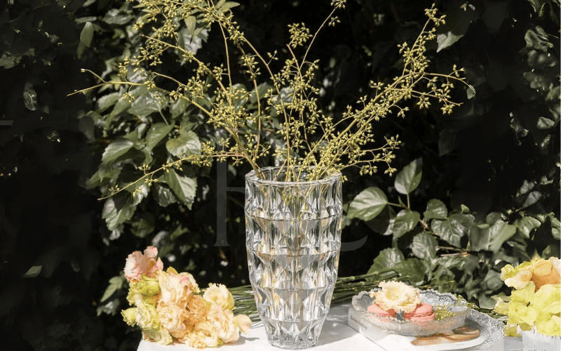 Bình hoa pha lê Crystal Bohemia Diamond 25, 28, 33 cm nhiều màu