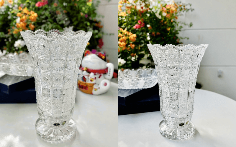 Bình hoa pha lê chân đế Bohemia M57