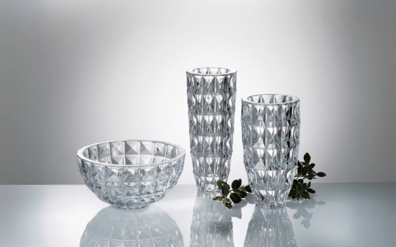 Tô pha lê Crystal Bohemia Diamond 28, 33 cm nhiều màu