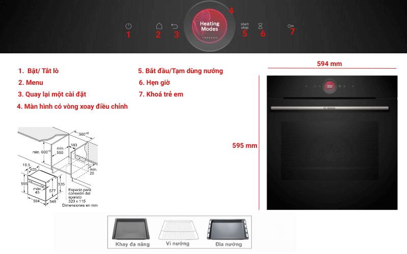 Lò nướng BOSCH HBG7741B1 serie 8 âm tủ